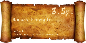 Barcza Szeverin névjegykártya